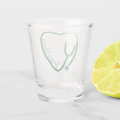Verre A Shot Stethoscope Coeur Vert Amusants Valentine (Dos)