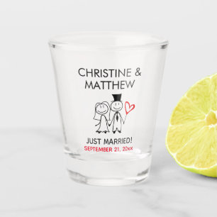 Verre A Shot Stick de la mariée mariage figure joli dessin