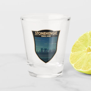 Verre A Shot Stonehenge Angleterre Travel Art Vintage