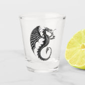 Verre A Shot Style de tatouage en forme de dragon noir (Devant)