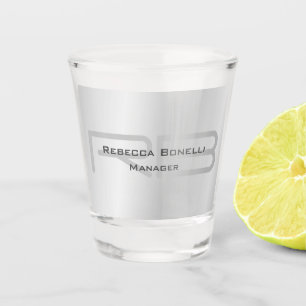 Verre A Shot Style tendance Monogramme gris minimaliste Plain s