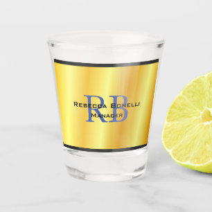 Verre A Shot Style tendance Monogramme minimaliste couleur or c