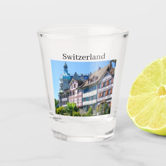 Verre A Shot Suisse typique Maisons Souvenir (Devant)