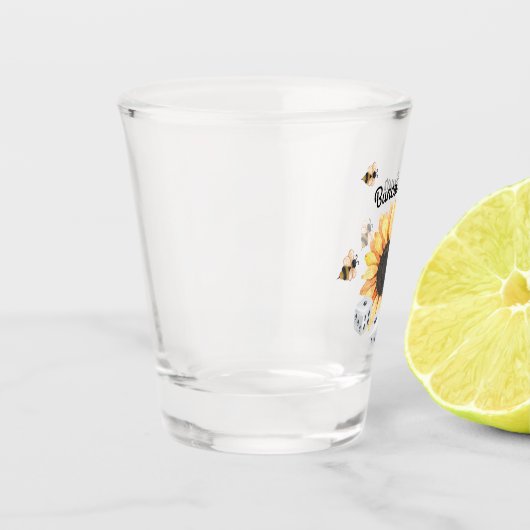 Verre A Shot Sunflower Bees Floral Winner Dice Bunco (Gauche)