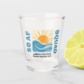 Verre A Shot Sunset Beach 50 AF Crew Jolie Anniversaire (Devant)