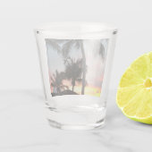 Verre A Shot Sunset Palms Tropical Paysage Photographie (Dos)