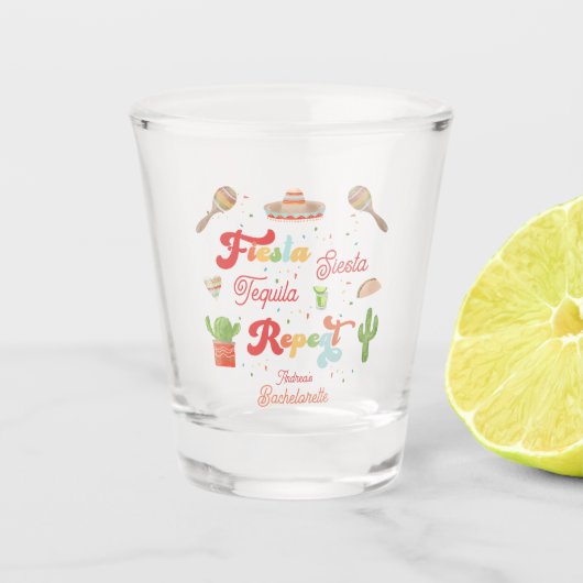 Verre A Shot Super Fiesta Siesta Tequila Répète Bachelorette (Devant)