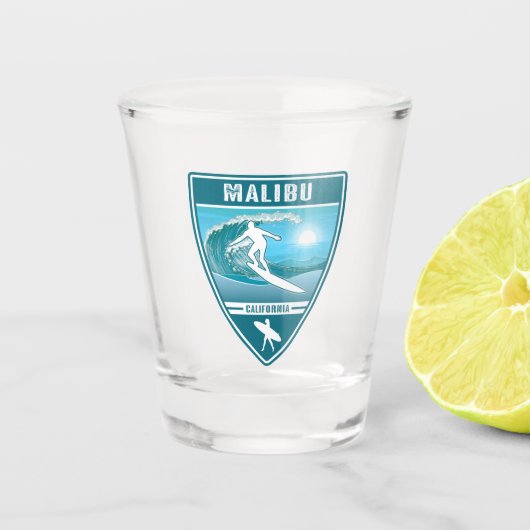 Verre A Shot Surf Malibu Californie (Devant)