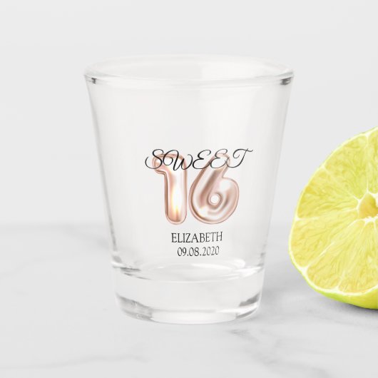 Verre A Shot Sweet 16 Rose Gold (Devant)