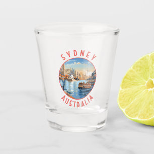 Verre A Shot Sydney Australia Retro Cercle en détresse