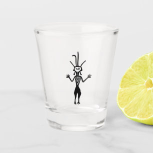 Verre A Shot symbole de géoglyphe idol antique petroglyphe amer