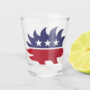 Verre A Shot Symbole de Porcupine du Parti Libertarien