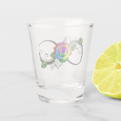 Verre A Shot Symbole d'infini avec Rose arc-en-ciel (Dos)
