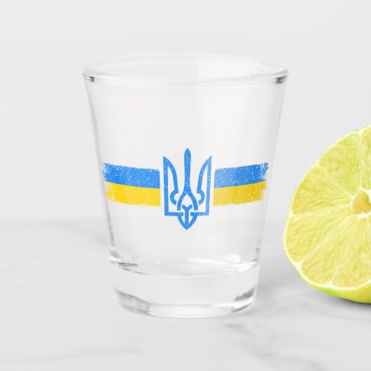 Verre A Shot SYMBOLE DU Drapeau Ukraine (Devant)