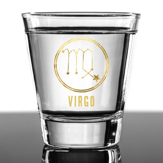 Verre A Shot Symbole Virgo Zodiac Astrologie Horoscope Or
