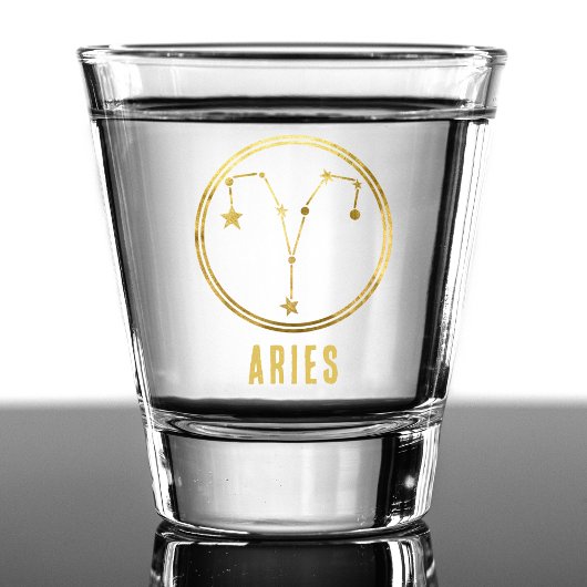 Verre A Shot SYMBOLE Zodiaque Aries Astrologie Horoscope Or