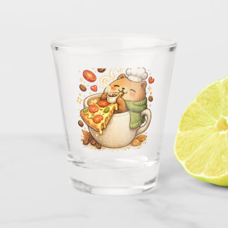 Verre A Shot T-shirt ours en forme d'ours mignon mangeant une p