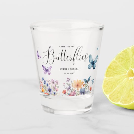 Verre A Shot Table de fête de mariage papillons pour toute une  (Devant)