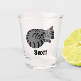 Verre A Shot Tablette grise et noire Kitten Nom du sommeil