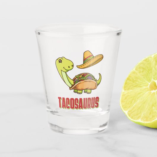 Verre A Shot Tacosaurus Taco Dinosaur Cinco De Mayo (Devant)