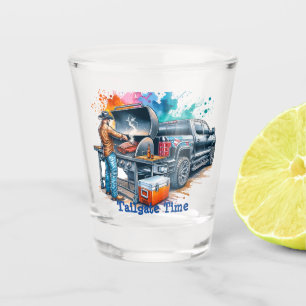 Verre A Shot Tailgate Time Cowboy Cuisine sur BBQ Pit personnal