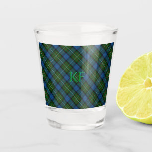 Verre A Shot Tartan officiel Fergusson avec monogramme / nom