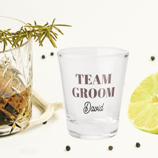 Verre A Shot Taupe Mariage Team Groom Personnalisé