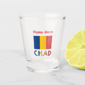 Verre A Shot Tchadien Drapeau Rouge Personnalisation (Devant)