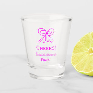 Verre A Shot Tchao noeud rose violet mariage personnalisé