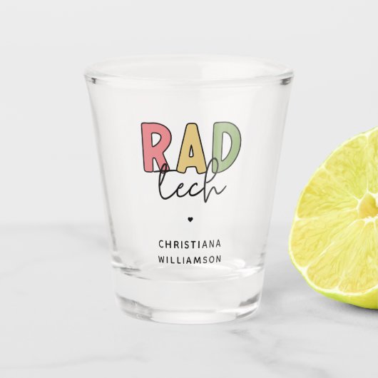 Verre A Shot Technologue radiologique sur mesure Rad Tech Radio (Devant)