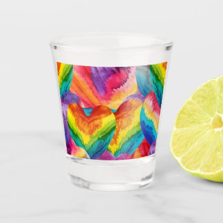 Verre A Shot Teinture Coeurs Super colorés Orange, Rouge, Vert