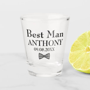 Verre A Shot Témoin de mariage noir et blanc enterrement de vie