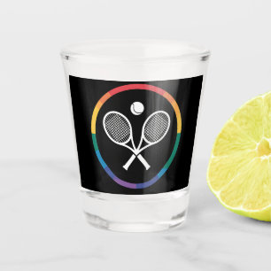Verre A Shot Tennis Sports Arc-en-ciel LGBTQ Fierté Gay Allié