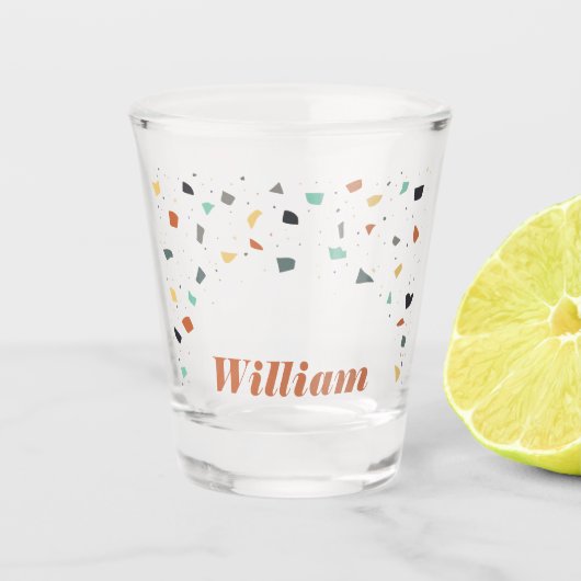 Verre A Shot Terrazzo Tile Confetti Style Moderne Personnalisé (Devant)