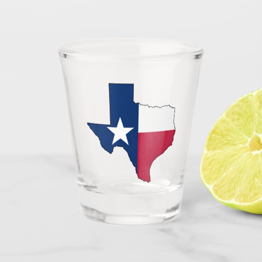Verre A Shot Texas Lonestar State Map avec Texas Fun Drapeau Te (Devant)