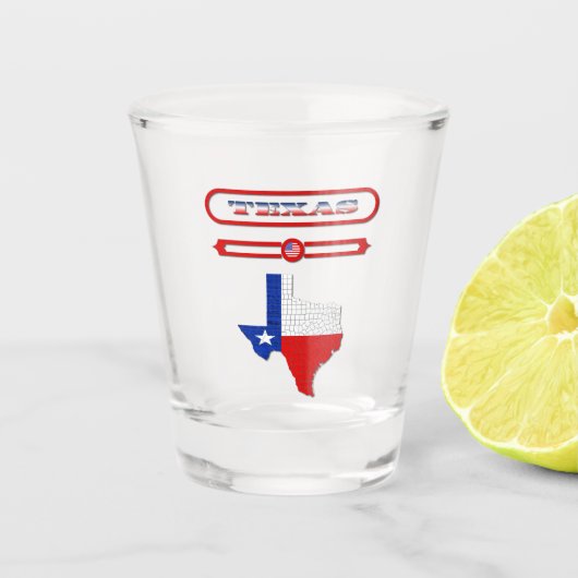 VERRE A SHOT TEXAS, TEXAS OF MAP, UNITED STATES. SAMER BRASIL (Devant)