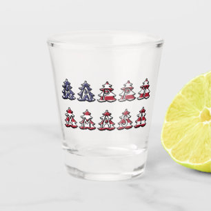 Verre A Shot Texte dans les arbres de Noël Joyeux XMAS Patrioti