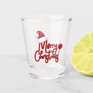 Verre A Shot Texte de casquette de Père Noël de Joyeux Noël