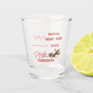 Verre A Shot Texte drôle de Thanksgiving sur la dinde.