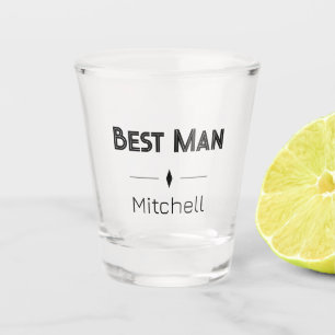 Verre A Shot Texte Rétro Meilleur Homme Mariage Monogrammé Noir