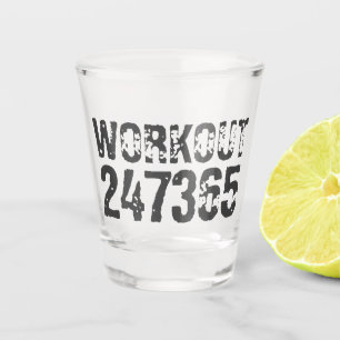 Verre A Shot Texte usé et rayé Workout 247365 bleu
