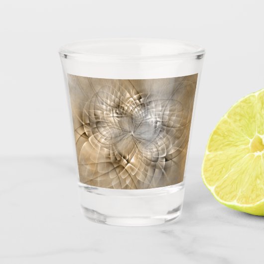 Verre A Shot Textures d'art fractal moderne abstrait tons de te (Devant)