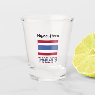 Verre A Shot Thaïlande et drapeau thaï avec votre nom