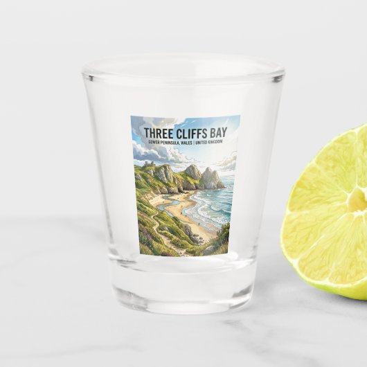 Verre A Shot Three Cliffs Bay Royaume-Uni (Devant)