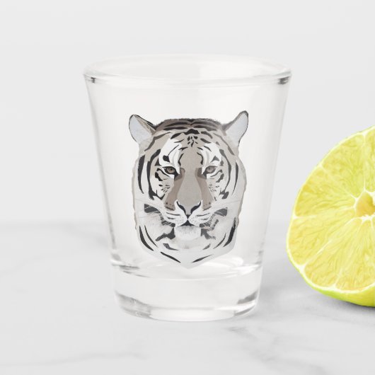Verre A Shot Tiger, tiger face, symbol of 2022  (Devant)