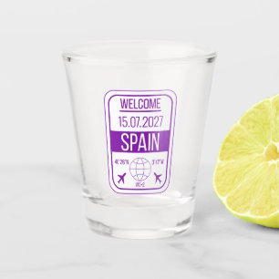 Verre A Shot Timbre de passeport espagnol