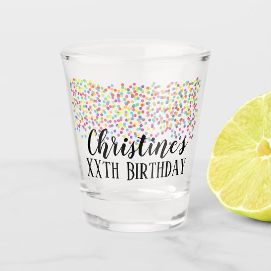 Verre A Shot Tir fait sur commande de faveur d'anniversaire de (Devant)