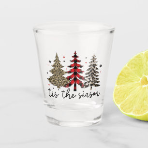 Verre A Shot "Tis the Season" Plaid Leopard Christmas Trees