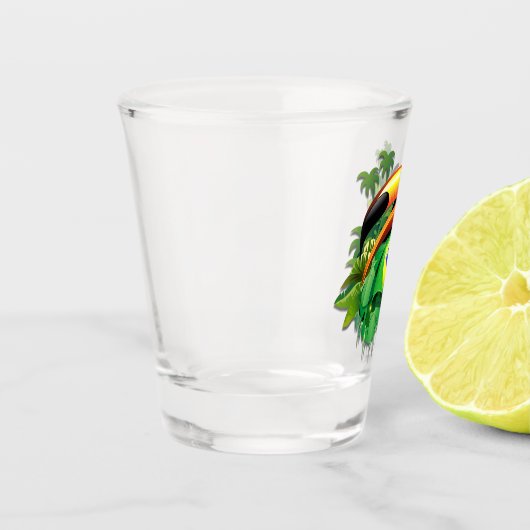 Verre A Shot Toco Toucan avec drapeau brésilien (Gauche)