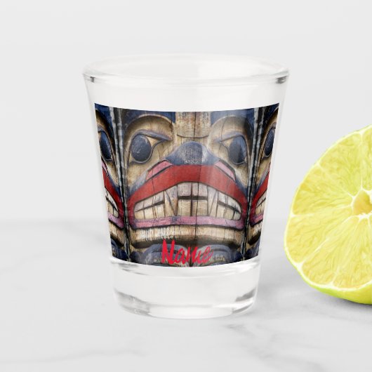 Verre A Shot Tonnerre à visage totem (Devant)